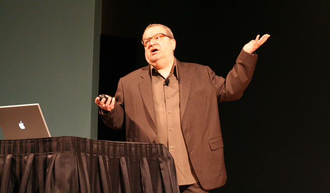 Jeffrey Zeldman speaking at An Event Apart in Seattle. ©AxsDeny.